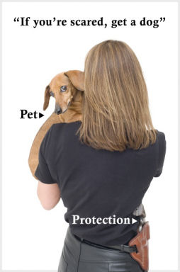 The difference between pet and protection. Image courtesy Oleg Volk, www.a-human-right.com.
